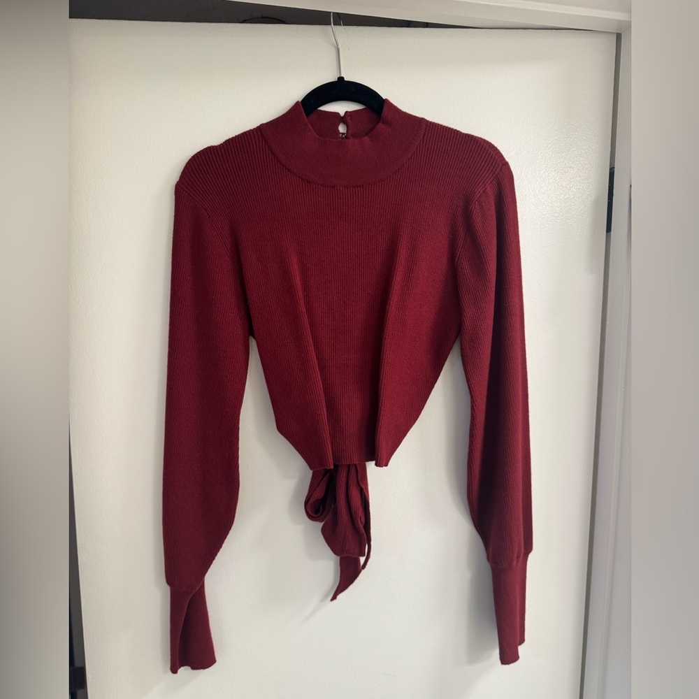 Lulu's Rich Burgundy Knit Sweater